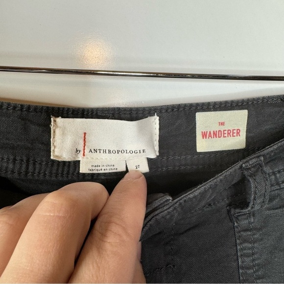 Anthropologie The Wanderer Washed Black Straight Leg Pants Size 27 - Picture 3 of 5